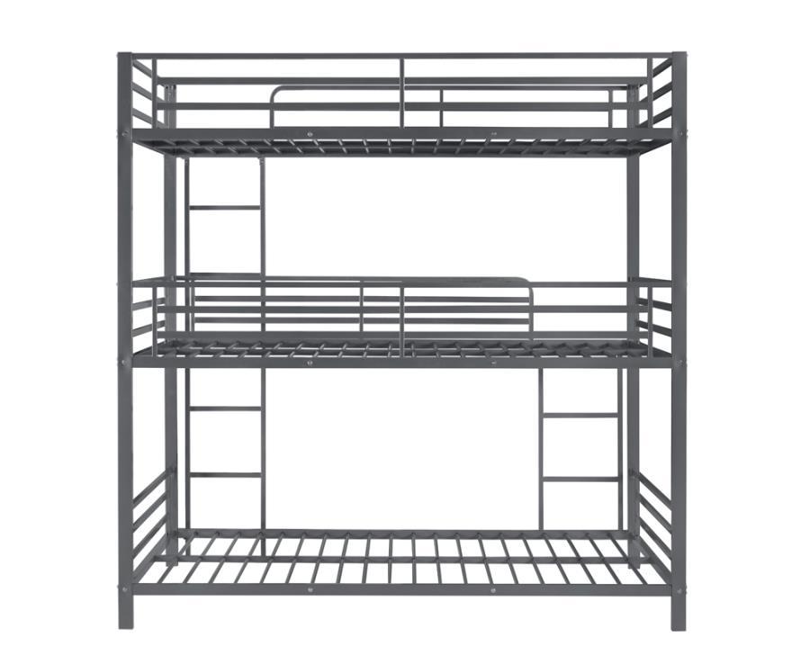 Maynard - Metal Twin Triple Bunk Bed - Gunmetal