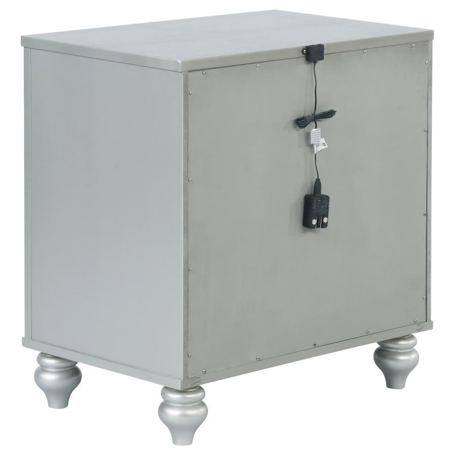 Gunnison - 2-Drawer Nightstand - Silver Metallic