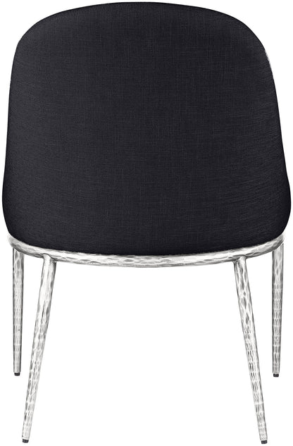 Ferro - Upholstered Dining Side Chair With Brushed Silver Legs