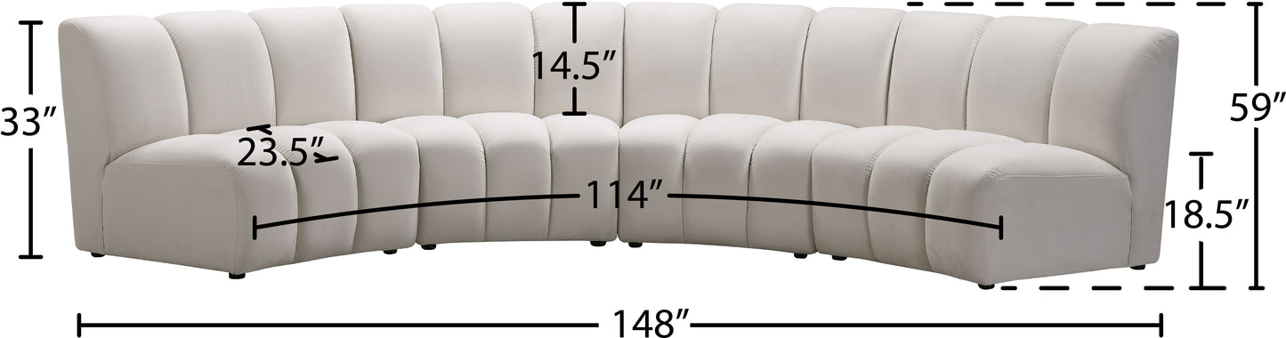 Infinity - 4 Piece Velvet Modular Sectional