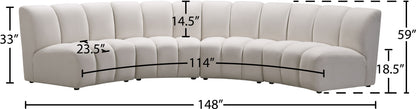Infinity - 4 Piece Velvet Modular Sectional