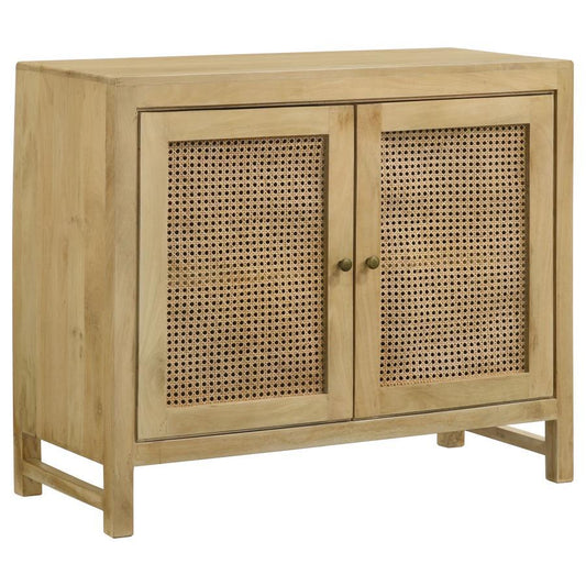 Zamora - Wood Accent Cabinet With Woven Cane