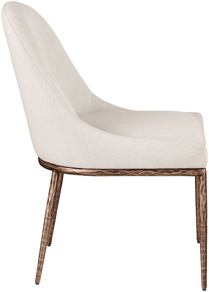 Ferro - Upholstered Dining Side Chair With Brushed Bronze Legs