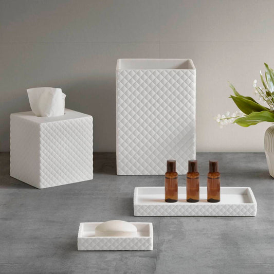 Resin - Bath Accessories Set - White