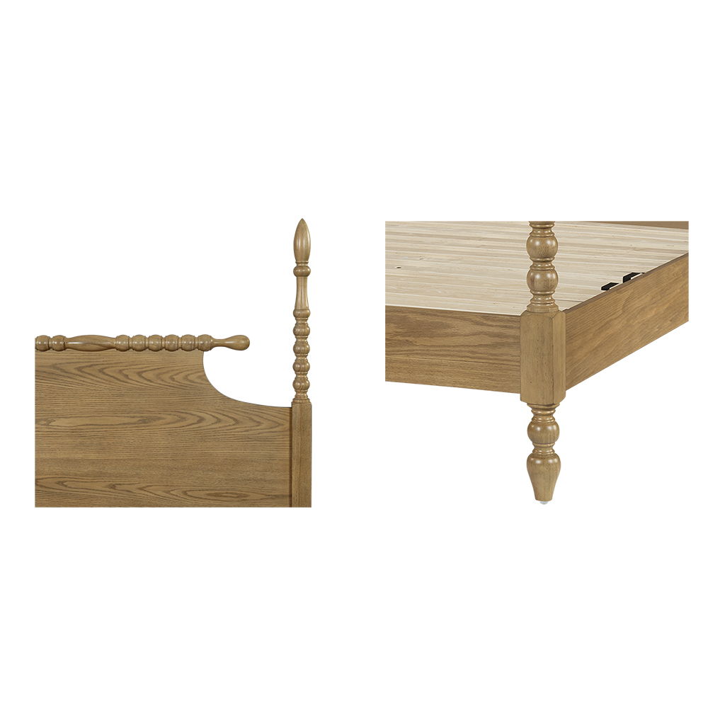Beckett - Queen Turned Spindle Bed - Natural