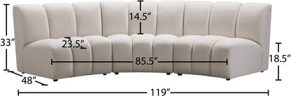 Infinity - 3 Piece Velvet Modular Sectional