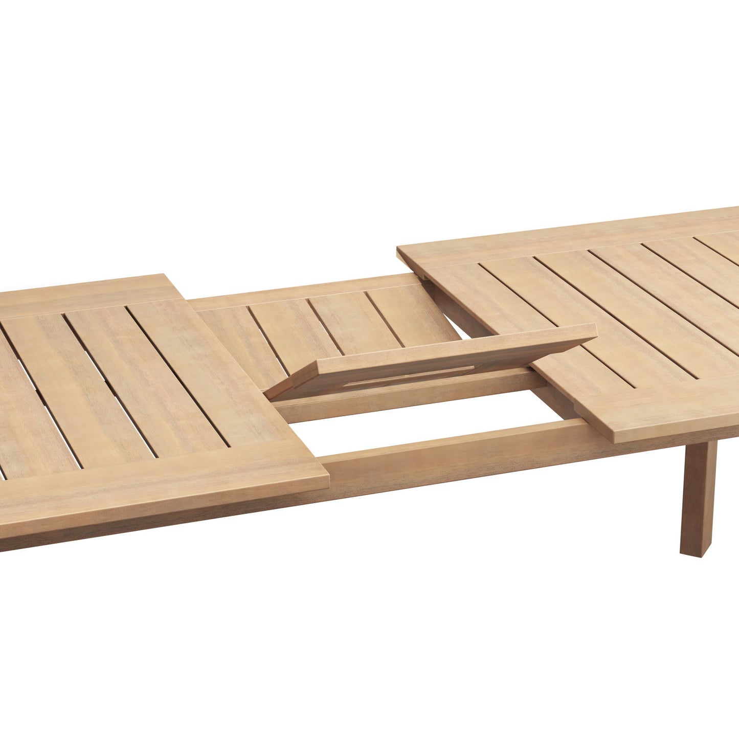 Wesley - Patio Dining Table With Self Storing Leaf - Light Brown