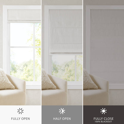 Quincy - 29x64" Total Blackout Cordless Roman Shade - White