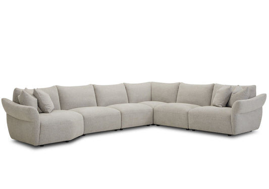 Playful - 6 Piece Modular Sectional - Canes Cobblestone