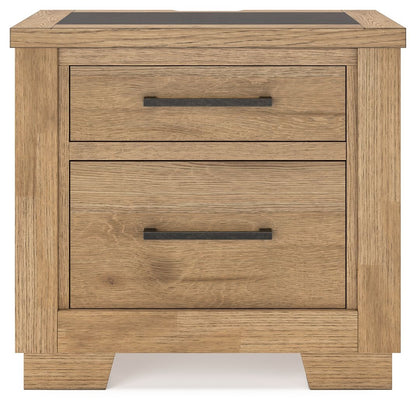 Galliden - Light Brown - Two Drawer Night Stand