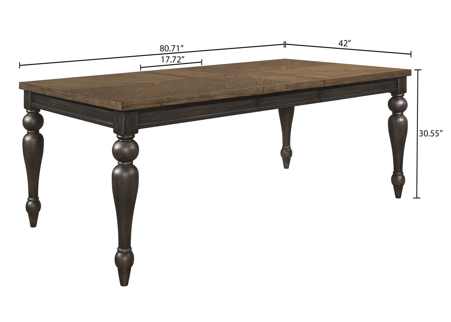 Hilara - Dining Table (18 Leaf) - Brown