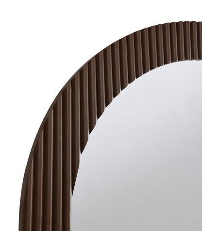 Dexter - Round Reeding Frame Wall Mirror - Brown