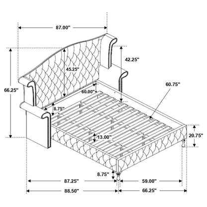 Deanna - Upholstered Wingback Bed