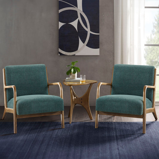 Novak - Mid-Century Modern Accent Armchair (Set of 2) - Teal