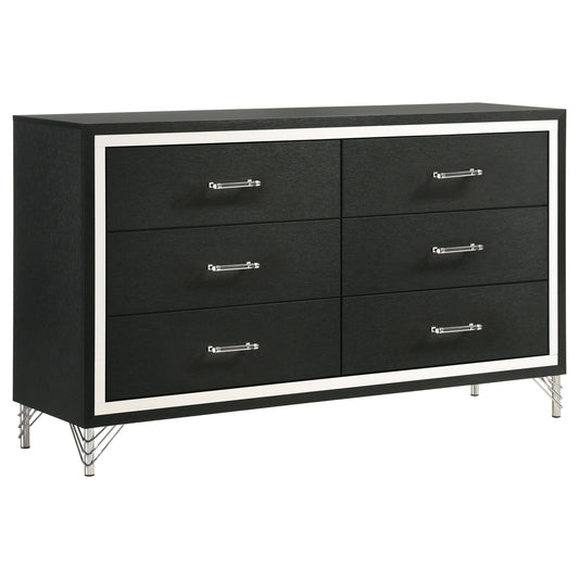 Lucia - 6-Drawer Dresser Cabinet  - Black