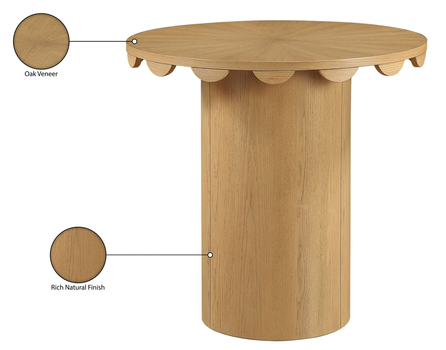 Dahlia - Solid Wood And Natural Cane Table