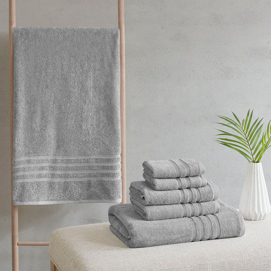 Nurture - Sustainable Antimicrobial 6 Piece Towel Set - Gray