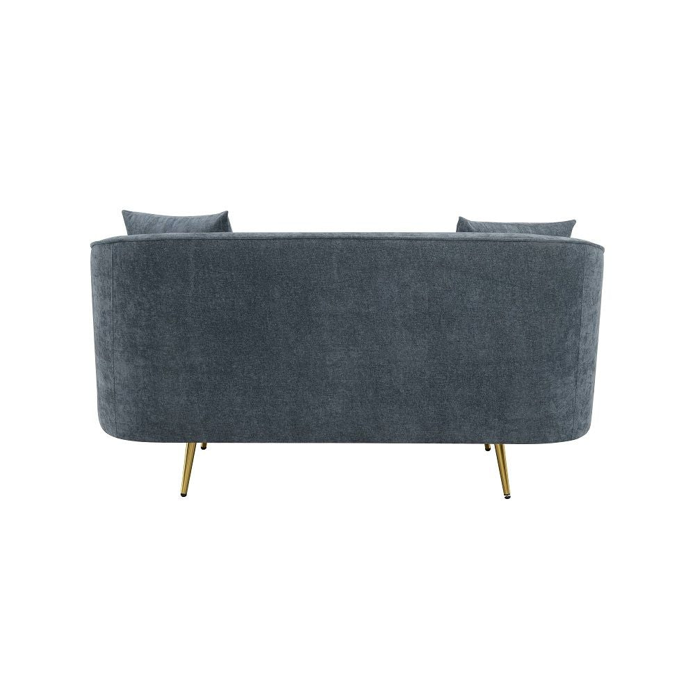 Nakendra - Loveseat With 2 Pillows - Cobalt Gray