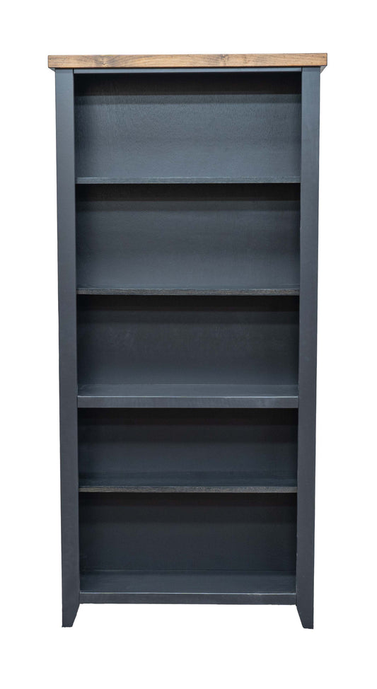 Bridgevine Home - Essex 72" High 5-Shelf Bookcase - Black and Whiskey Finish