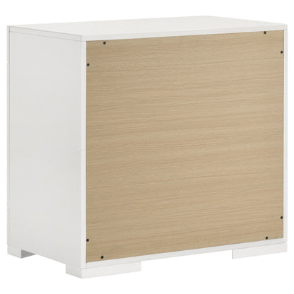 Ives - 2-Drawer Nightstand Bedside Table - White High Gloss