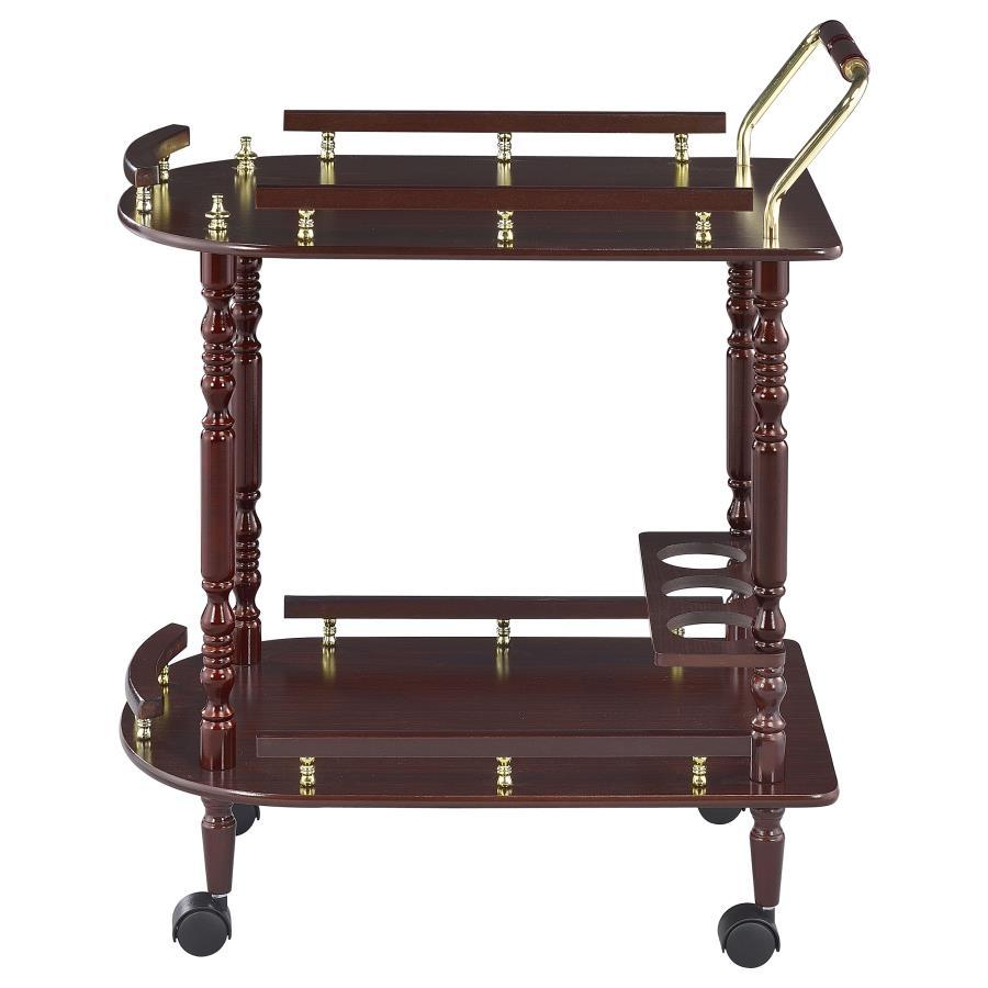 Palmer - 2-Tier Serving Cart - Merlot And Brass