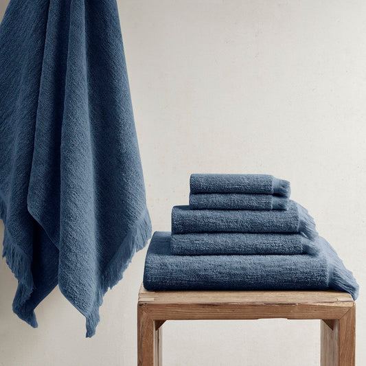 Nova - Dobby Slub 6 Piece Towel Set - Navy