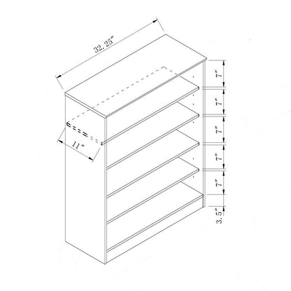 Shoe/Storage Cabinet With Two Doors Five Shelves - Espresso