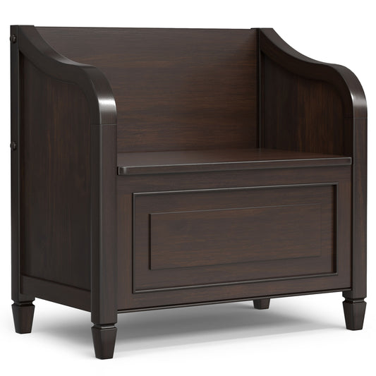 Connaught - Small Entryway Storage Bench - Chestnut Brown