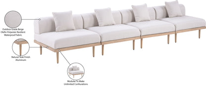 Laguna - 4 Piece 142" Upholstered Outdoor Patio Modular Armless Sofa
