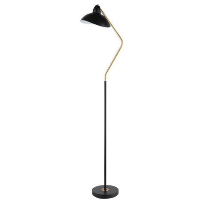 Lucien - Dome Shade Metal Task Floor Lamp - Black