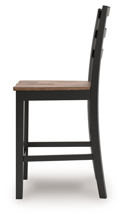 Wildenauer - Brown / Black - Barstool (Set of 2)