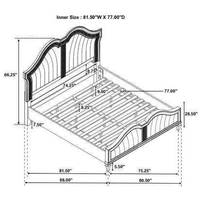 Evangeline - Wood LED Panel Bed