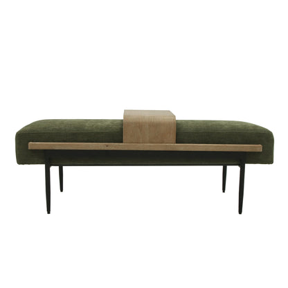 Perry - Cocktail Ottoman With Slide Tray - Green