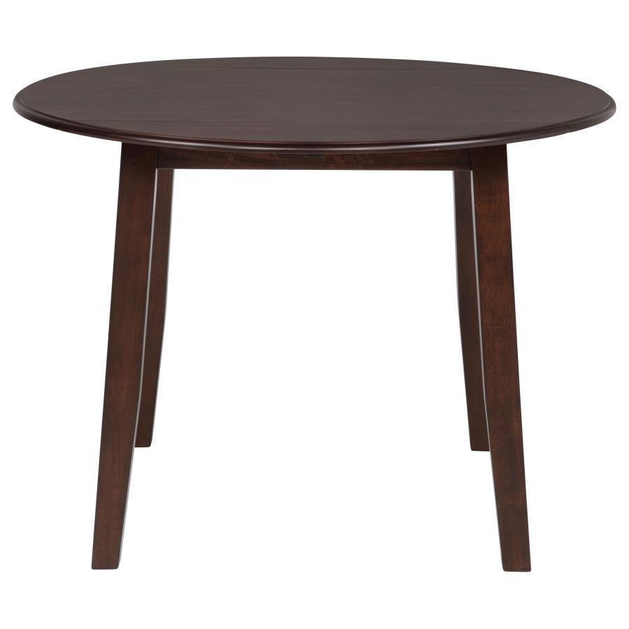 Barton - 5 Piece Round Wood Dining Table Set - Dark Brown