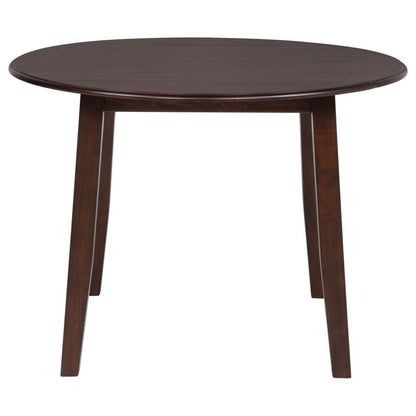 Barton - 5 Piece Round Wood Dining Table Set - Dark Brown