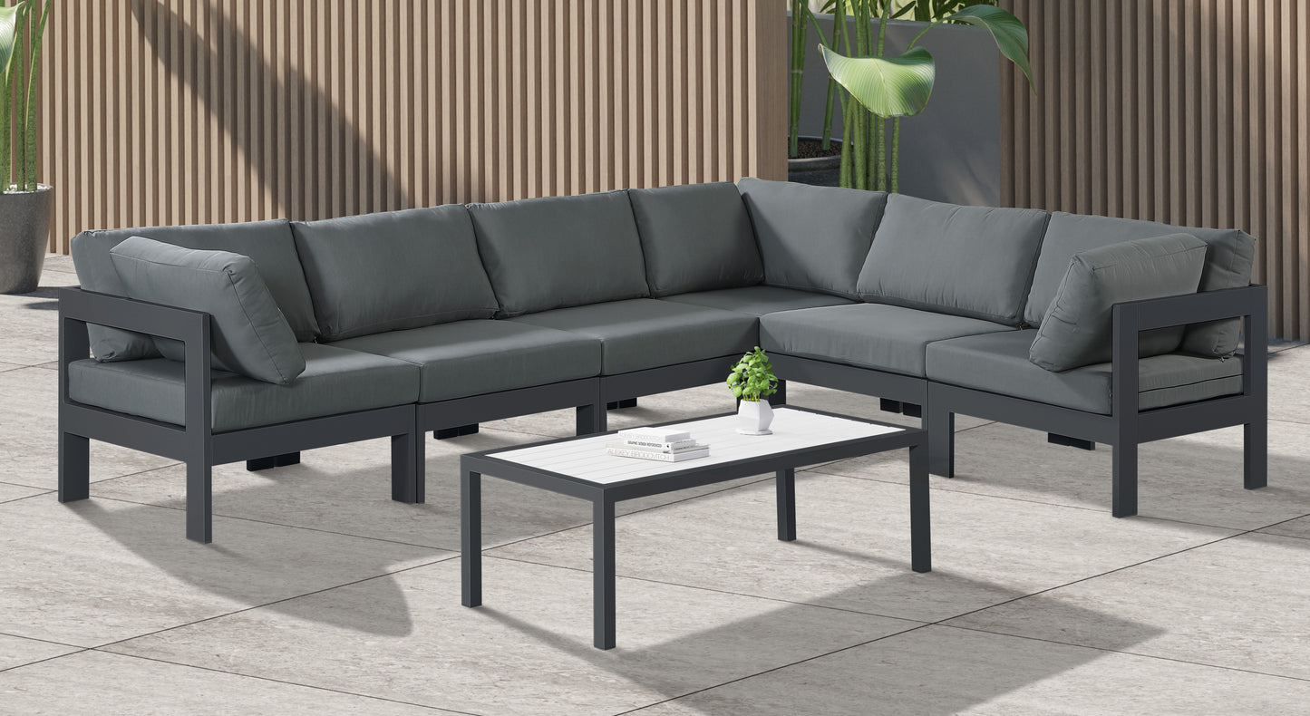 Nizuc - Outdoor Patio Modular Sectional 6 Piece - Grey