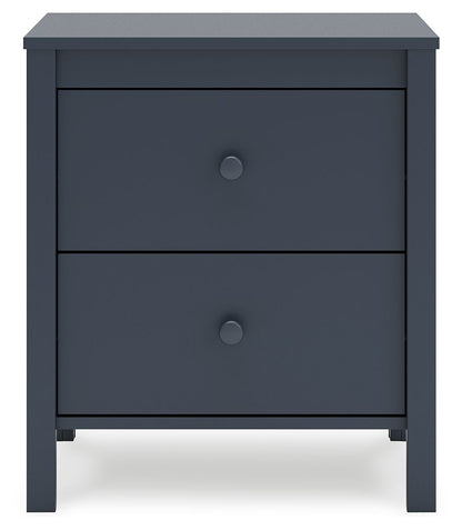 Simmenfort - Navy Blue - Two Drawer Night Stand