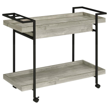 Ventura - Bar Cart With Storage Drawer - Gray Driftwood