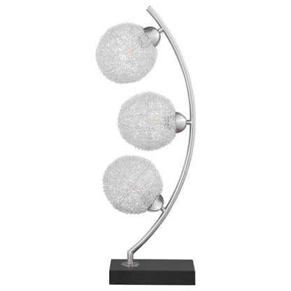 Claudia - Woven Spherical Metal Table Lamp - Black