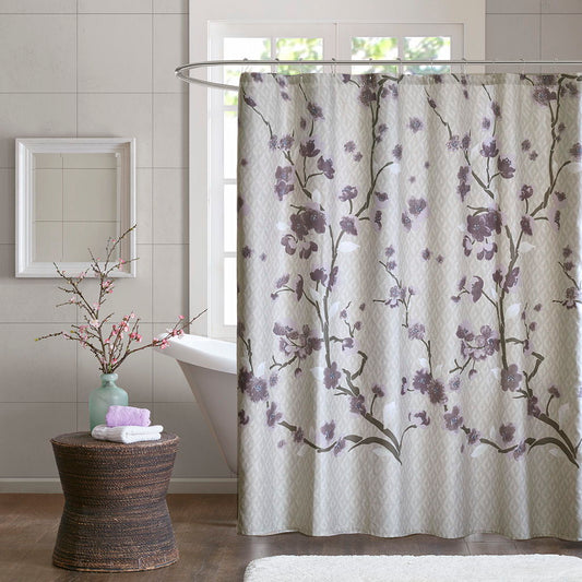 Holly - Shower Curtain - Purple