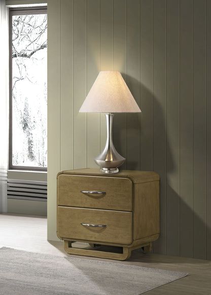 Amsbury - 2-Drawer Nightstand Bedside Table - Nutmeg