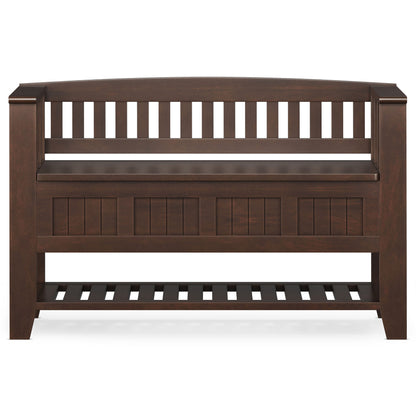 Acadian - Entryway Storage Bench with Shelf - Brunette Brown