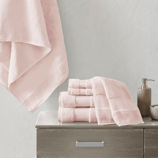 Turkish - 6 Piece Bath Towel Set - Blush