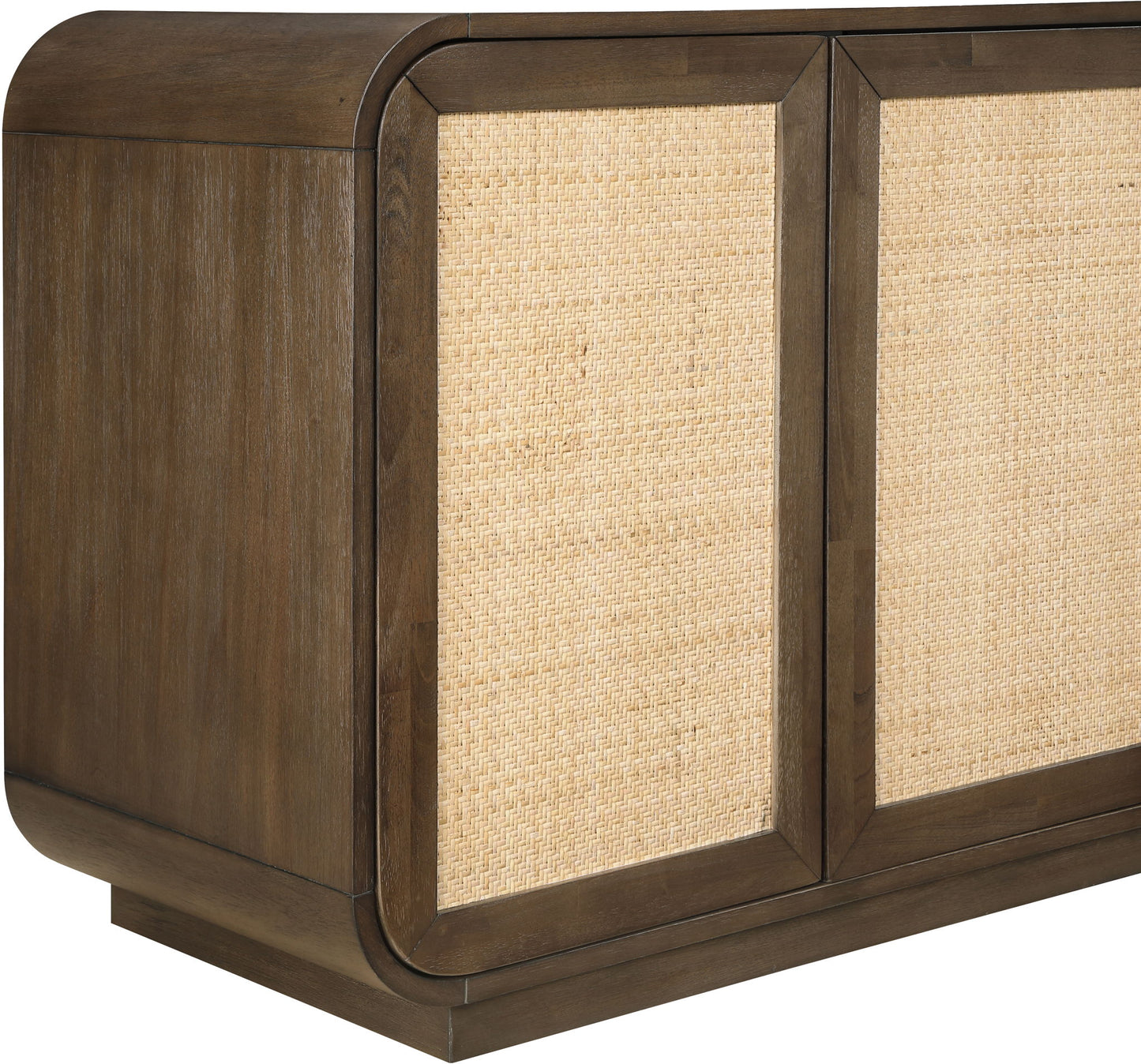 Windsor - Solid Wood And Brown Cane Sideboard / Buffet - Brown