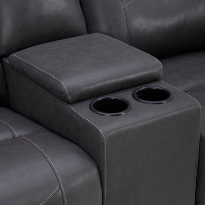 Caldwell - Power Console Loveseat - Tahoe Charcoal