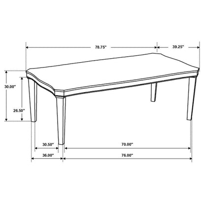 Ronnie - Rectangular Wood Dining Table - Rustic Cream