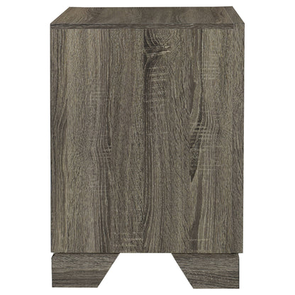 Wright - 2-Drawer Nightstand Bedside Table - Brown Oak