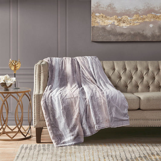 Zuri - Oversized Throw - Blush / Gray