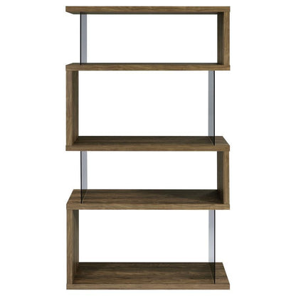 Emelle - 4-Shelf Glass Panel Bookshelf