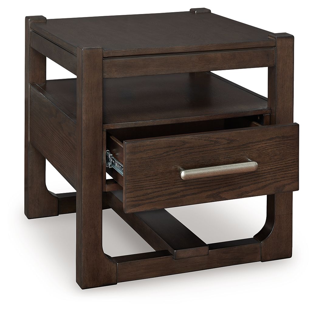 Breckington - Dark Brown - Square End Table